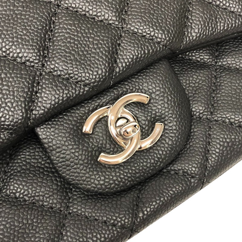 シャネル CHANEL マトラッセ ラージ フラップバッグ 20番台 ブラック シルバー金具 ソフトキャビア レディース ショルダーバッグ