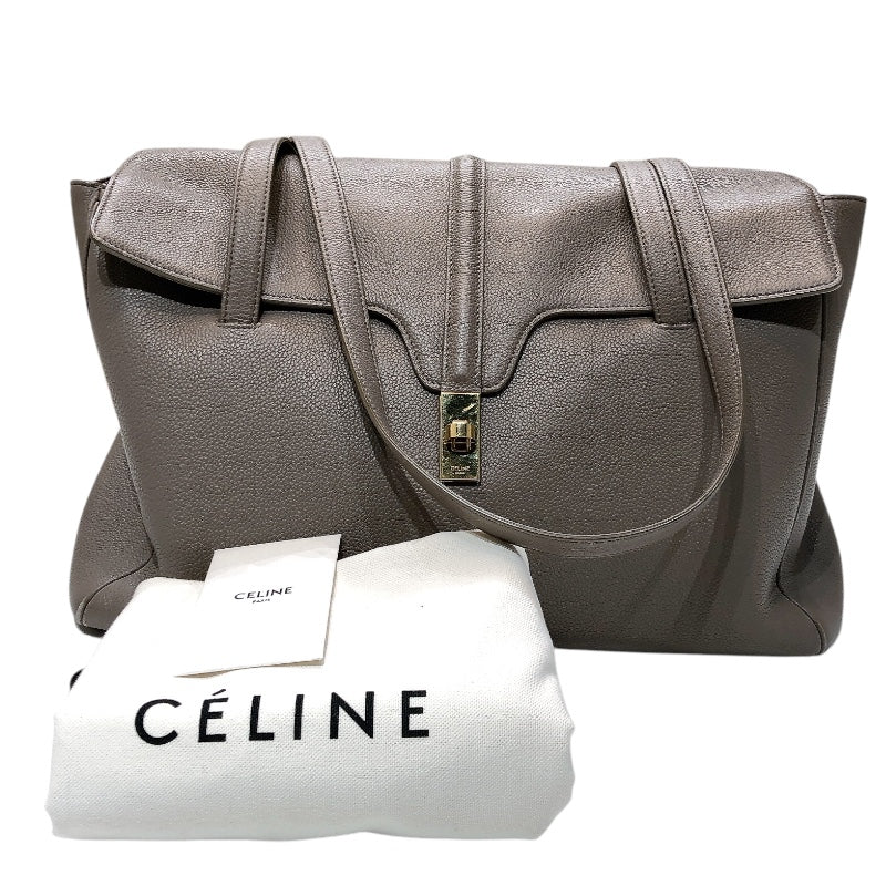 セリーヌ CELINE セーズ16　ラージ 194043 ブラウン×ゴールド金具 カーフ レディース ショルダーバッグ