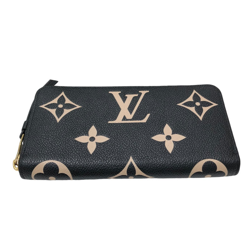 ルイ・ヴィトン LOUIS VUITTON ジッピーウォレット M80481 ブラック モノグラムアンプラント ユニセックス 長財布