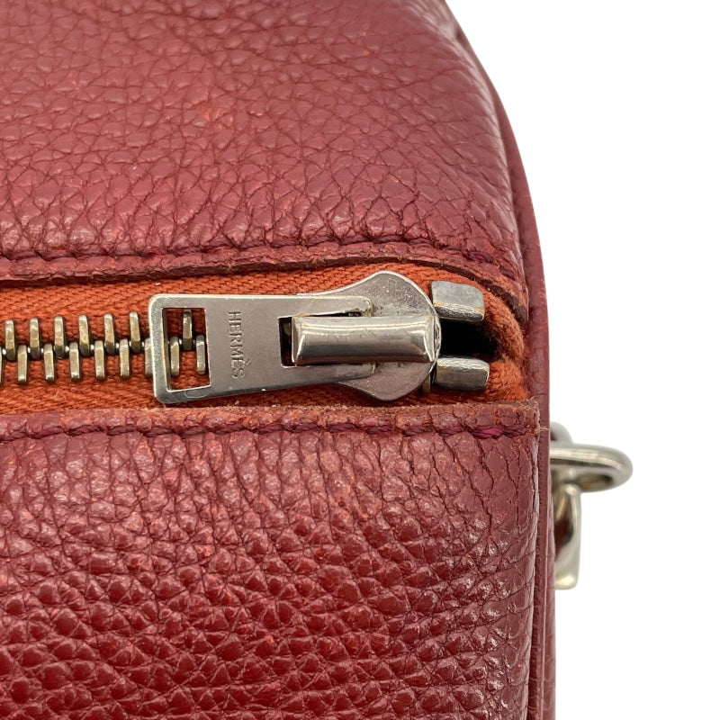 エルメス HERMES ポロション □D刻 ローズアッシュ　シルバー金具 エヴァーグレイン レディース ハンドバッグ