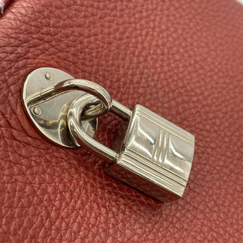 エルメス HERMES ポロション □D刻 ローズアッシュ　シルバー金具 エヴァーグレイン レディース ハンドバッグ