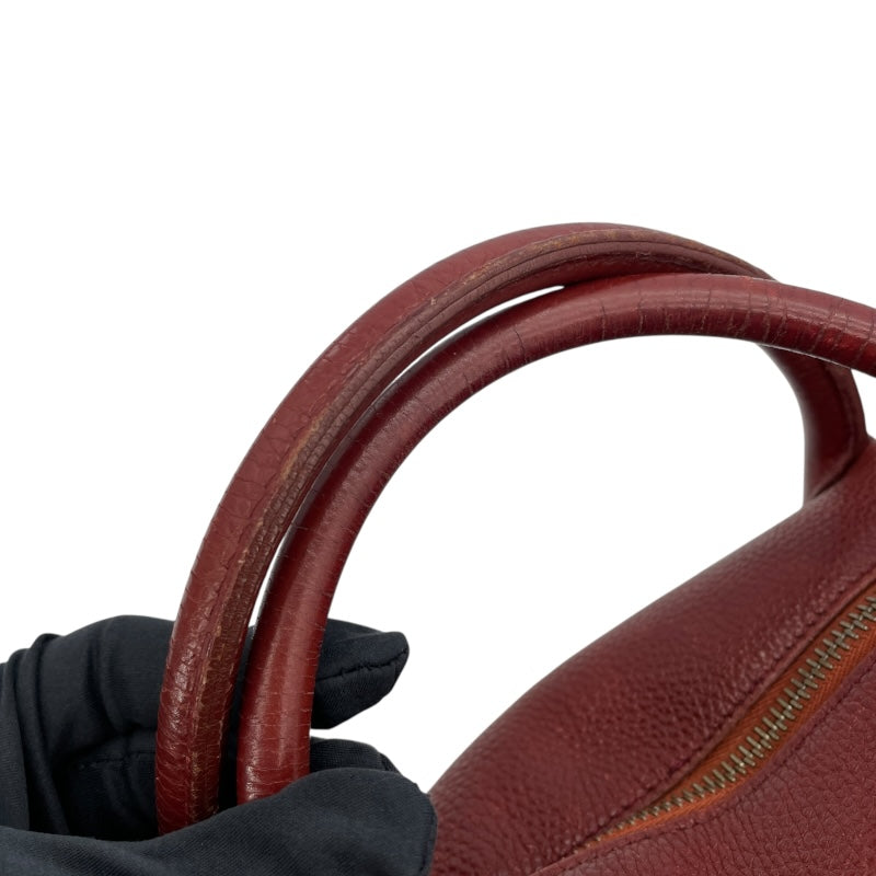 エルメス HERMES ポロション □D刻 ローズアッシュ　シルバー金具 エヴァーグレイン レディース ハンドバッグ