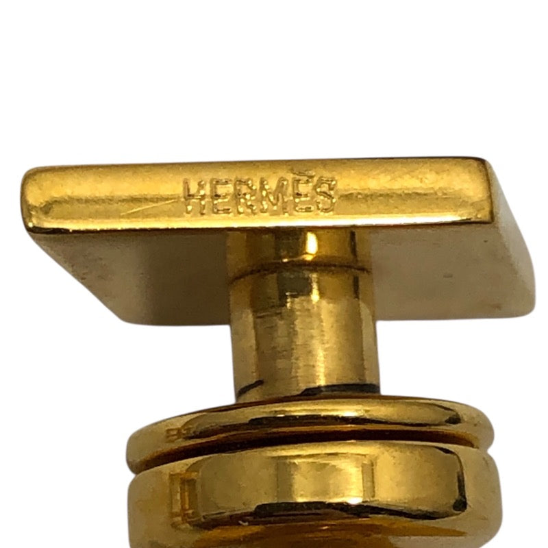 エルメス HERMES ひし形 カフス ゴールド/ブラック メタル/リザード アクセサリー