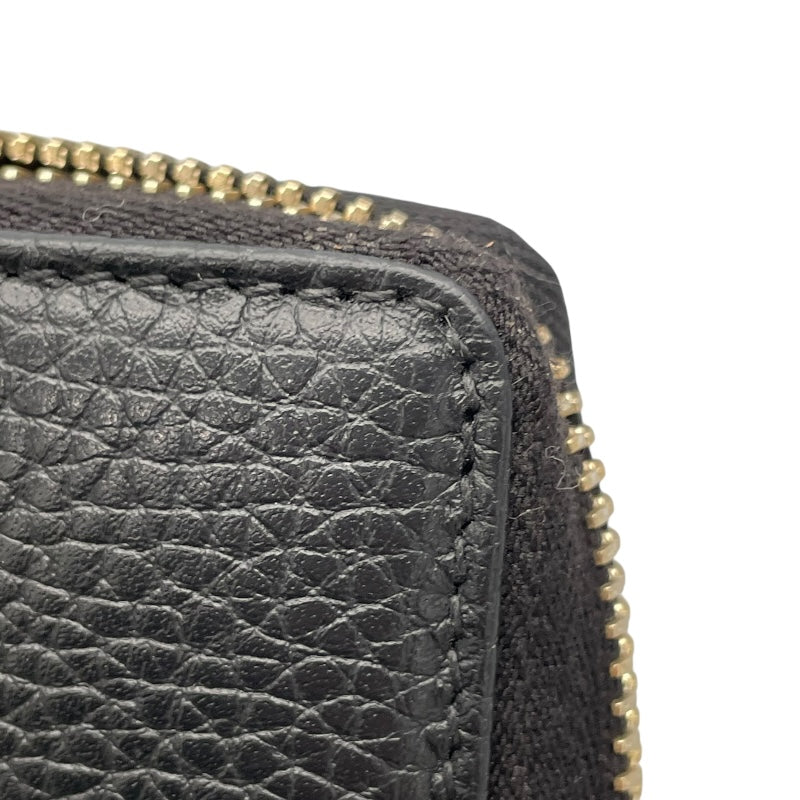 グッチ GUCCI インターロッキング ラウンドファスナー 598187 ブラック レザー ユニセックス 長財布