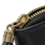 グッチ GUCCI インターロッキング ラウンドファスナー 598187 ブラック レザー ユニセックス 長財布