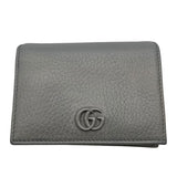 グッチ GUCCI GGマーモントレザー カードケース 456126 グレー レザー ユニセックス 二つ折り財布