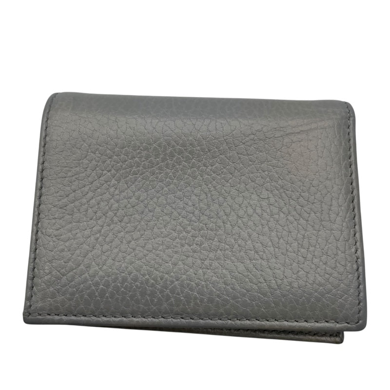 グッチ GUCCI GGマーモントレザー カードケース 456126 グレー レザー ユニセックス 二つ折り財布