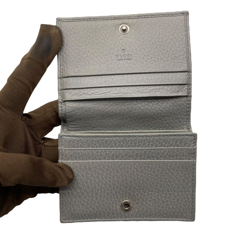 グッチ GUCCI GGマーモントレザー カードケース 456126 グレー レザー ユニセックス 二つ折り財布