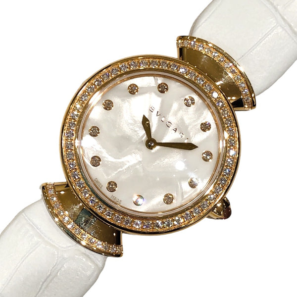 ブルガリ BVLGARI ディーヴァ ドリーム ホワイトシェル DVP30G ホワイトシェル K18ピンクゴールド/レザー クオーツ レディース 腕時計