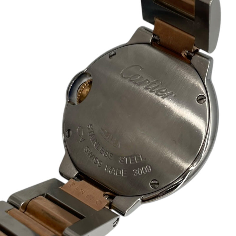 カルティエ Cartier バロンブルー  28mm WE902052 ピンク PG/SS/11Pダイヤ クオーツ レディース 腕時計
