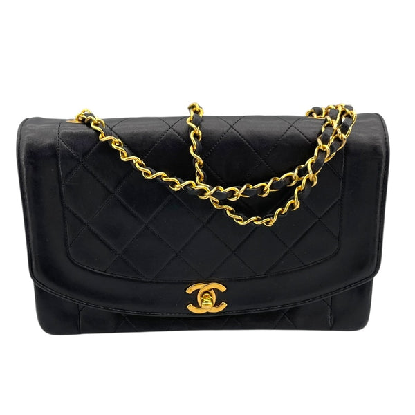 シャネル CHANEL ダイアナ25 A01165 5番台 ブラック ラムスキン レディース ショルダーバッグ