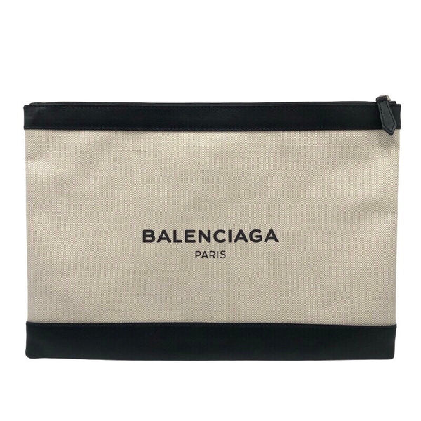 バレンシアガ BALENCIAGA ネイビークリップ 373840 キャンバス メンズ クラッチバッグ