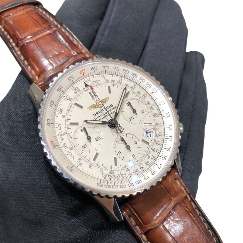 ブライトリング BREITLING ナビタイマー A232G32WBA シルバー SS/革ベルト メンズ 腕時計