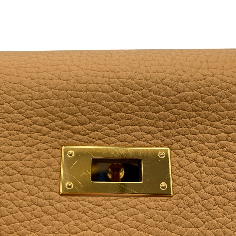 エルメス HERMES ケリー28 U刻 セサミ　ゴールド金具 トリヨン レディース ショルダーバッグ