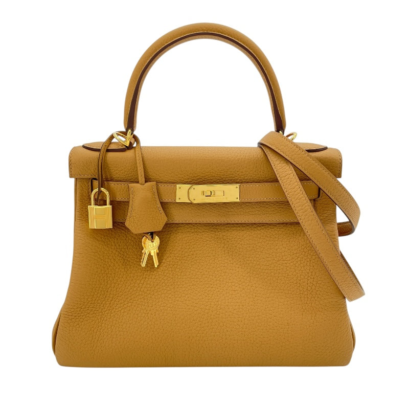 エルメス HERMES ケリー28 U刻 セサミ　ゴールド金具 トリヨン レディース ショルダーバッグ