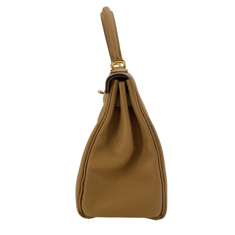 エルメス HERMES ケリー28 U刻 セサミ　ゴールド金具 トリヨン レディース ショルダーバッグ