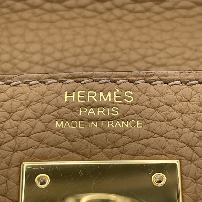 エルメス HERMES ケリー28 U刻 セサミ　ゴールド金具 トリヨン レディース ショルダーバッグ