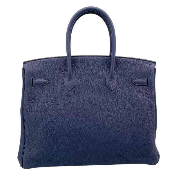 エルメス HERMES バーキン35 W刻 ブルーネイビー×シルバー金具 トゴ レディース ハンドバッグ