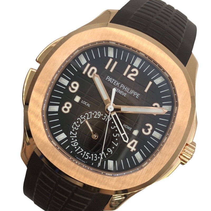 パテック・フィリップ PATEK PHILIPPE アクアノート トラベルタイム 5164R-001 ブラウン K18PG/ラバーベルト 自動巻き メンズ 腕時計