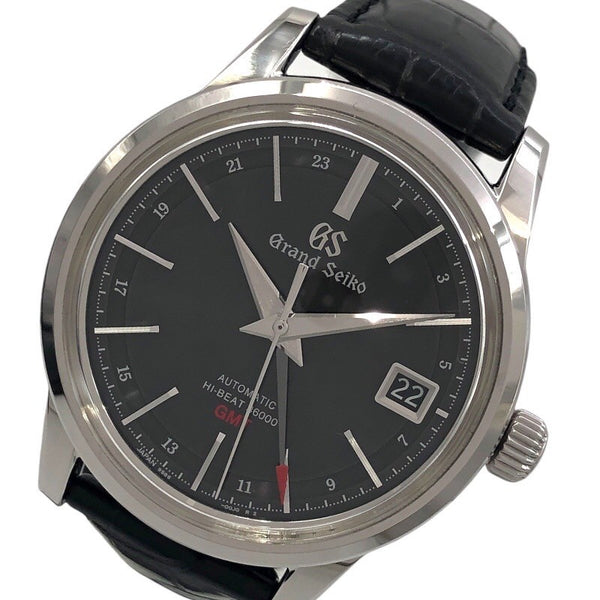 セイコー SEIKO メカニカルハイビート 3600 GMT SBGJ219 グレー SS/革ベルト 自動巻き メンズ 腕時計