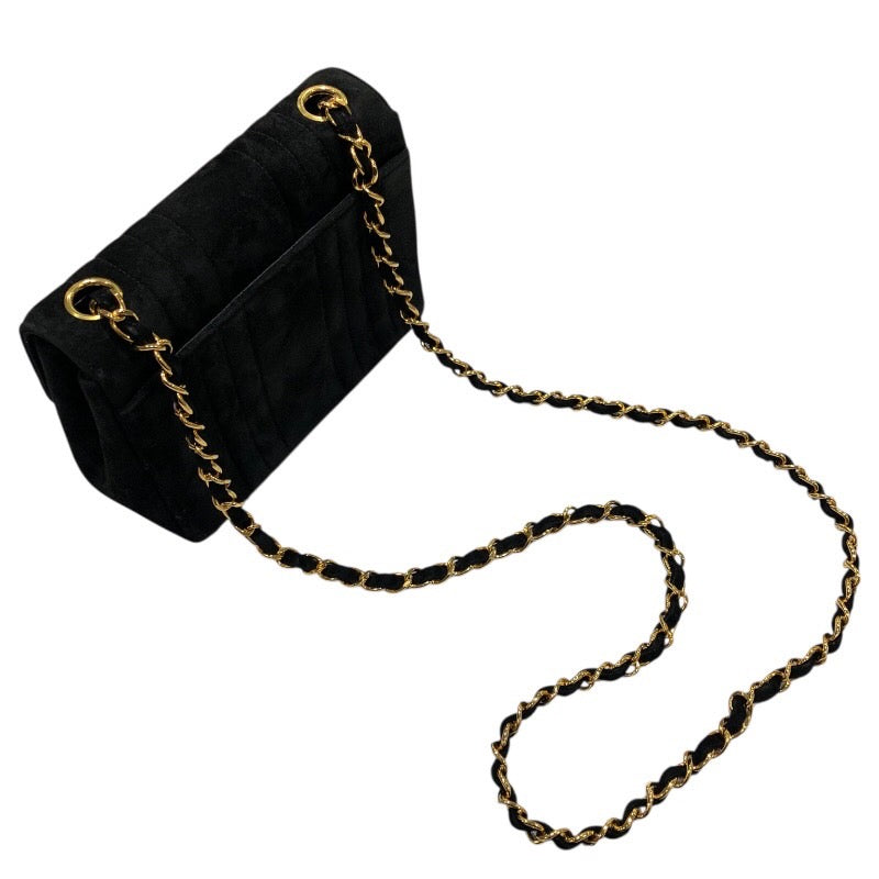 シャネル CHANEL マドモアゼル　チェーンショルダー ブラック　ゴールド金具 スエード レディース ショルダーバッグ