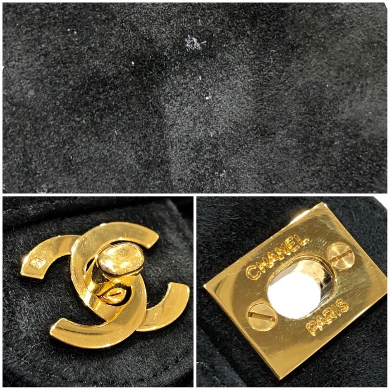 シャネル CHANEL マドモアゼル　チェーンショルダー ブラック　ゴールド金具 スエード レディース ショルダーバッグ