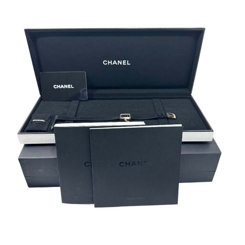 シャネル CHANEL プルミエール カメリア コレクション ブラックラッカー H6361 K18YG/チタン クオーツ レディース 腕時計