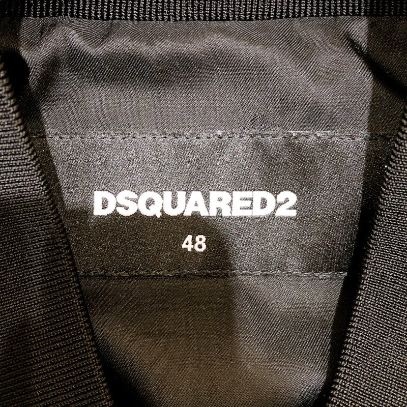 ディースクエアード DSQUARED グラフィックレザーボンバージャケット S71AM0600 グリーン レザー メンズ ライダースジャケット