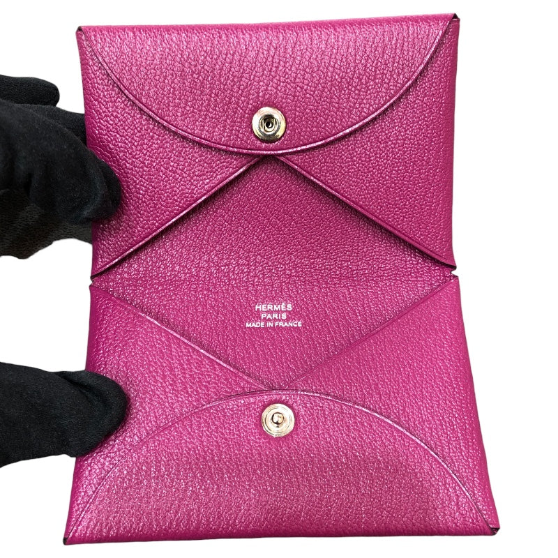 エルメス HERMES カルヴィ C刻 ローズパープル シェーブル