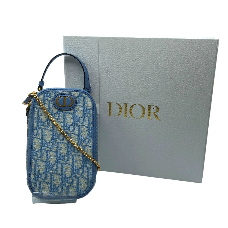 クリスチャン・ディオール Christian Dior 30モンテーニュフォンホルダー S2114UTZQ ターコイズ オブリークジャガード レディース ショルダーバッグ