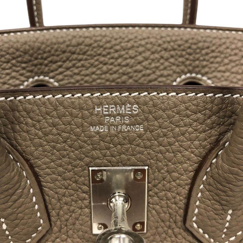 エルメス HERMES バーキン25 W刻 エトゥープ シルバー金具 トゴ レディース ハンドバッグ