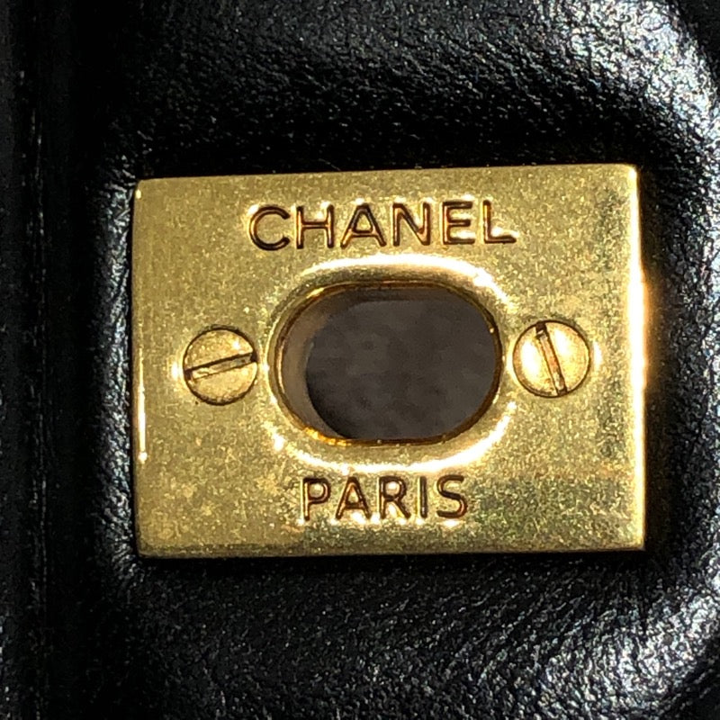 シャネル CHANEL Vステッチ フラップバッグ A01112 ブラック/ゴールド金具 ラムスキン レディース ショルダーバッグ