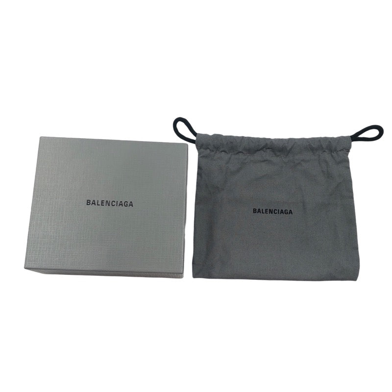 バレンシアガ BALENCIAGA ミニウォレット 593813 ベージュ レザー レディース 二つ折り財布