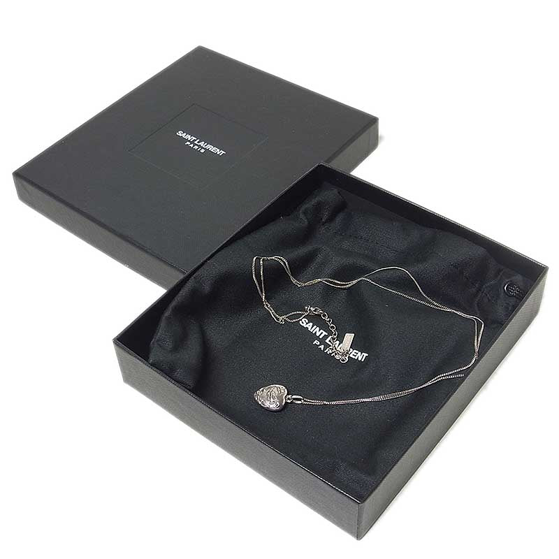 サンローラン SAINT LAURENT ハートモチーフペンダント ネックレス メタル ジュエリー