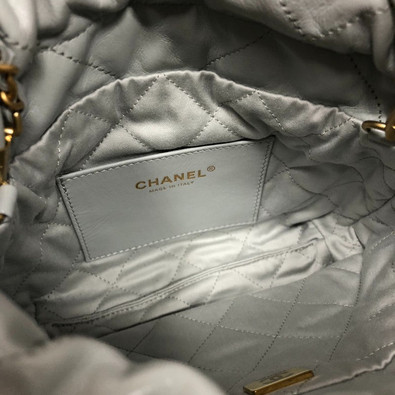 シャネル CHANEL  CHANEL22 ミニ AS3980 ライトブルー ゴールド金具 シャイニーカーフ レディース ショルダーバッグ