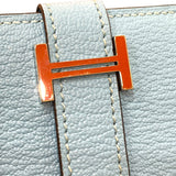 エルメス HERMES ベアンカードケース D刻 セレスト・SV金具 シェーブル レディース カードケース