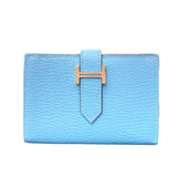 エルメス HERMES ベアンカードケース D刻 セレスト・SV金具 シェーブル レディース カードケース