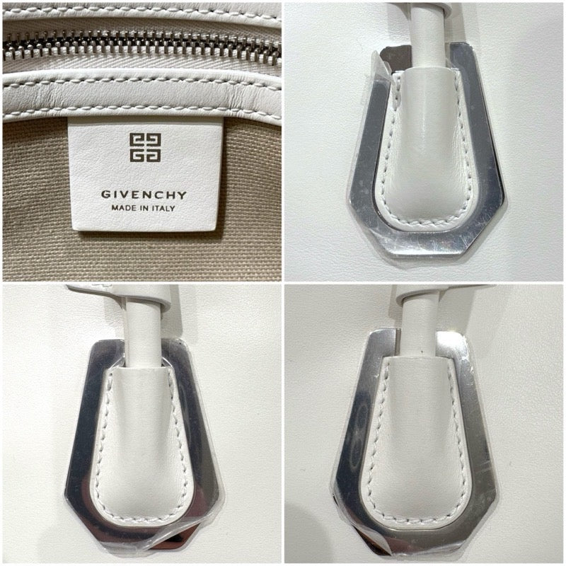 ジバンシィ GIVENCHY アンティゴナスポーツ ホワイト　シルバー金具 レザー レディース ハンドバッグ