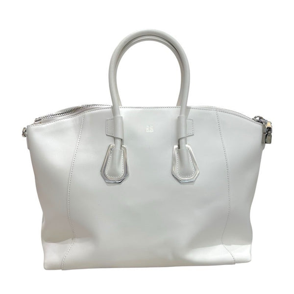 ジバンシィ GIVENCHY アンティゴナスポーツ ホワイト　シルバー金具 レザー レディース ハンドバッグ