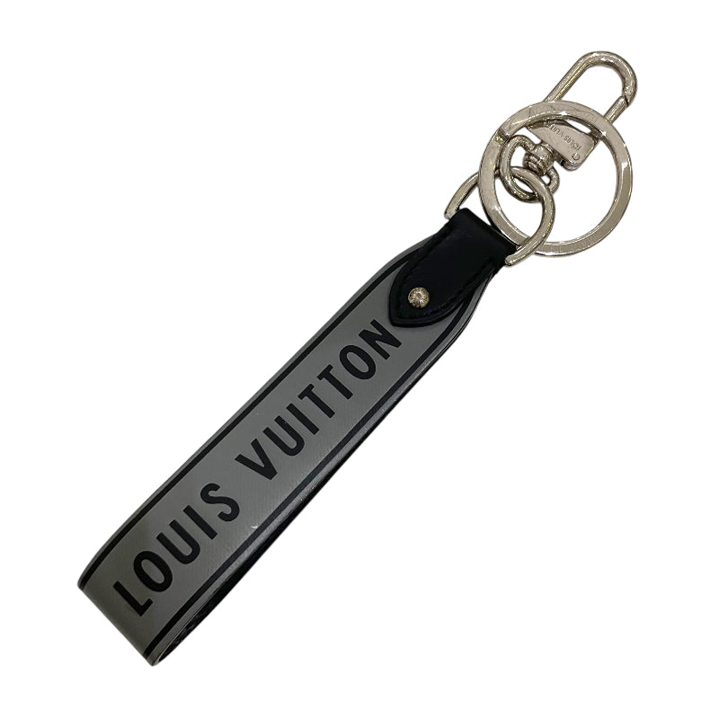 ルイ・ヴィトン LOUIS VUITTON キーホルダー・キャピタルLV M00337 グレー シルバー金具 モノグラム・エクリプス/カーフ メンズ キーホルダー