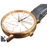 ランゲ＆ゾーネ A.LANGE&SOHNE サクソニア・デュアルタイム 386.032 シルバー K18ピンクゴールド 750PG/革ベルト/純正尾錠 自動巻き メンズ 腕時計