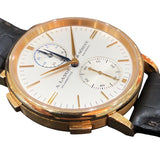 ランゲ＆ゾーネ A.LANGE&SOHNE サクソニア・デュアルタイム 386.032 シルバー K18ピンクゴールド 750PG/革ベルト/純正尾錠 自動巻き メンズ 腕時計