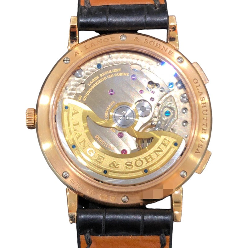 ランゲ＆ゾーネ A.LANGE&SOHNE サクソニア・デュアルタイム 386.032 シルバー K18ピンクゴールド 750PG/革ベルト/純正尾錠 自動巻き メンズ 腕時計