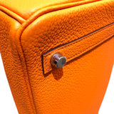エルメス HERMES バーキン30 B刻 オレンジミニアン シルバー金具 トゴ レディース ハンドバッグ