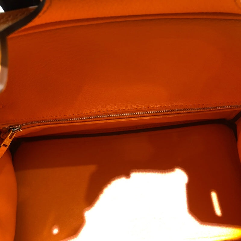 エルメス HERMES バーキン30 B刻 オレンジミニアン シルバー金具 トゴ レディース ハンドバッグ