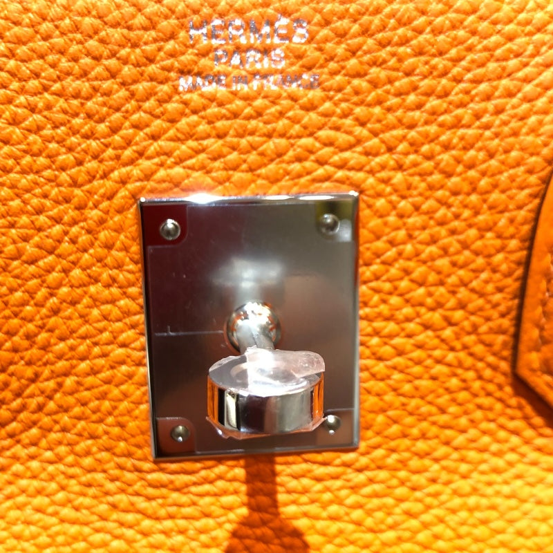 エルメス HERMES バーキン30 B刻 オレンジミニアン シルバー金具 トゴ レディース ハンドバッグ
