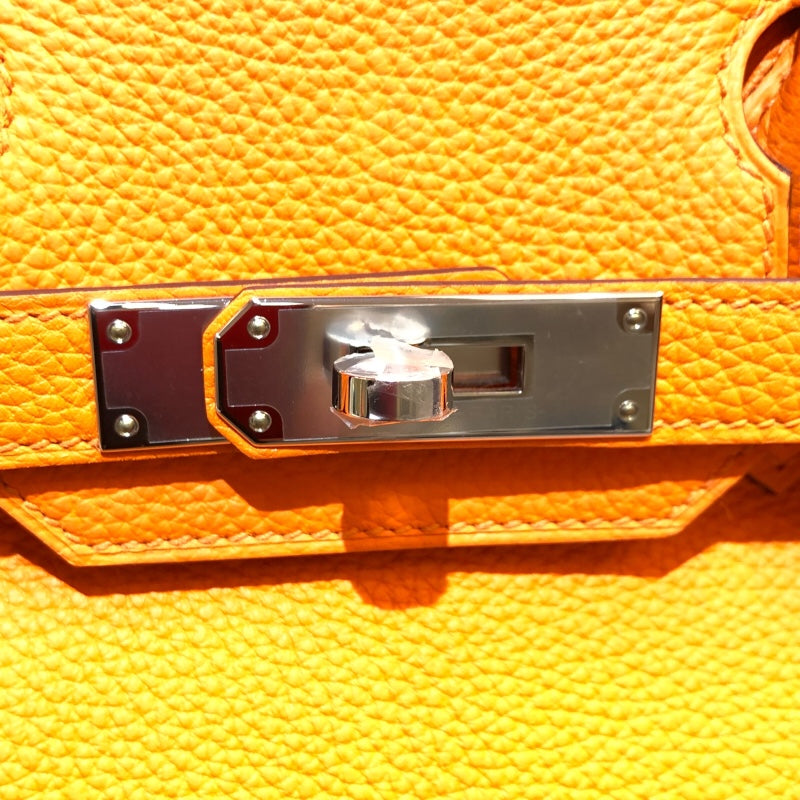 エルメス HERMES バーキン30 B刻 オレンジミニアン シルバー金具 トゴ レディース ハンドバッグ