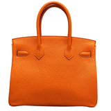 エルメス HERMES バーキン30 B刻 オレンジミニアン シルバー金具 トゴ レディース ハンドバッグ