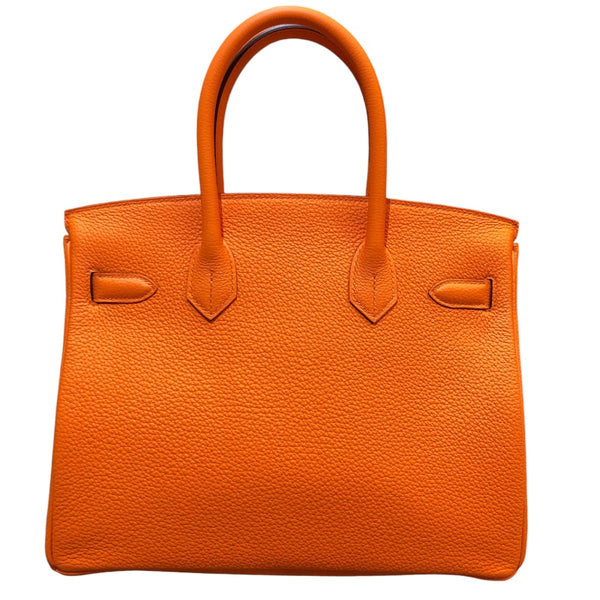エルメス HERMES バーキン30 B刻 オレンジミニアン シルバー金具 トゴ レディース ハンドバッグ