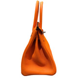 エルメス HERMES バーキン30 B刻 オレンジミニアン シルバー金具 トゴ レディース ハンドバッグ